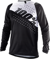 100% R-Core Long-Sleeve Jersey for Motorcycles - Black/White 2XL - 100% Part 40005-00014, Ideal for Off-Road and Trail Riding