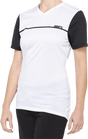 100% Women's Ridecamp Short-Sleeve Jersey with Drop Tail for Cycling - White/Black, Large (Part #40035-00008)