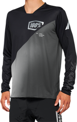 100% R-Core X Long-Sleeve Jersey Black/Gray 2XL - Performance Cycling Apparel with Moisture Management and Comfort Features
