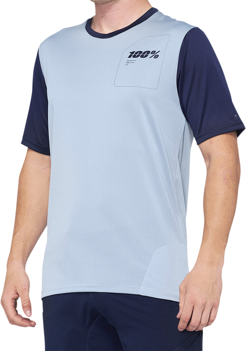 100% Ridecamp Short Sleeve Jersey - Blue/Navy, Large | Sport Riding Apparel for Motorcycle and Cycling Enthusiasts
