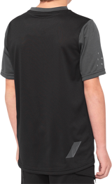 100% Youth Ridecamp Short-Sleeve Jersey - Black/Charcoal, Part #40031-00000, Fits Youth Bikes
