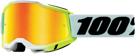100% Accuri 2 Dunder Yellow Mirror Goggle - Enhanced Visibility for Off-Road and Motocross Vehicles