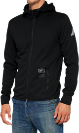 100% Viceroy Tech Zip Hoodie - Black - XL | Athletic Fit with Moisture-Wicking Fleece, Suitable for Mountain and Trail Riding