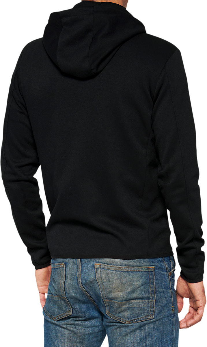 100% Viceroy Tech Zip Hoodie - Black - Medium | Athletic Fit with Moisture-Wicking Poly/Cotton Fleece