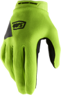 100% Women's Ridecamp Gloves - Fluo Yellow/Black, Large - Compatible with Mountain Bikes, Road Bikes, and Cruiser Cycles