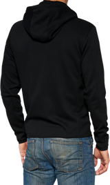 100% Viceroy Tech Zip Hoodie - Black - XL | Athletic Fit with Moisture-Wicking Fleece, Suitable for Mountain and Trail Riding