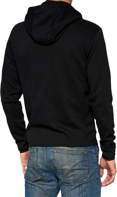 100% Viceroy Tech Zip Hoodie - Black - XL | Athletic Fit with Moisture-Wicking Fleece, Suitable for Mountain and Trail Riding