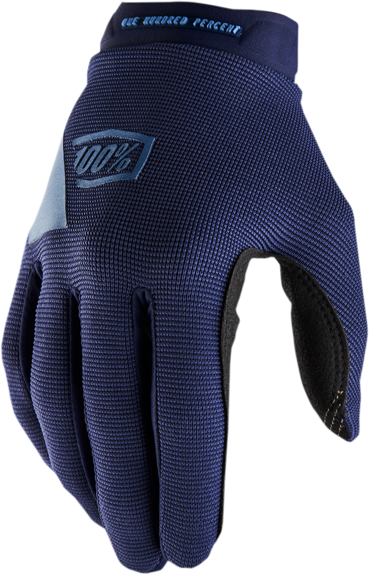100% Women's Ridecamp Gloves - Navy/Slate, Size XL - Comfortable Cycling Gloves with Enhanced Grip and Touchscreen Compatibility