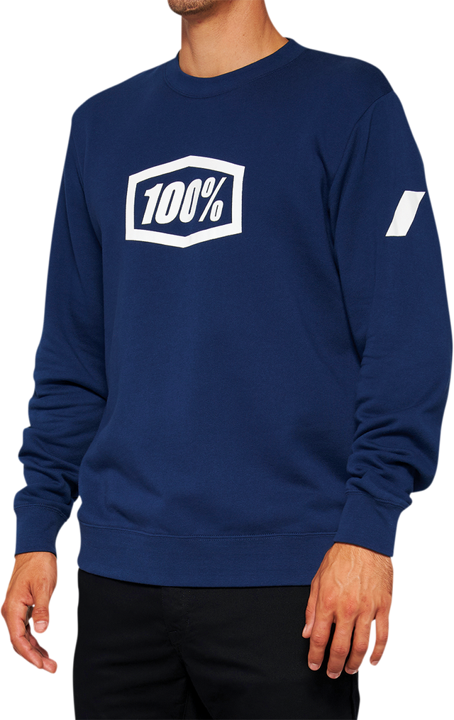 100% Icon Long-Sleeve Fleece Sweatshirt with Logo - Navy, Part #20026-00016, Fits Most Vehicles