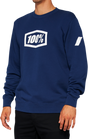 100% Icon Long-Sleeve Fleece Sweatshirt with Logo - Navy, Part #20026-00016, Fits Most Vehicles