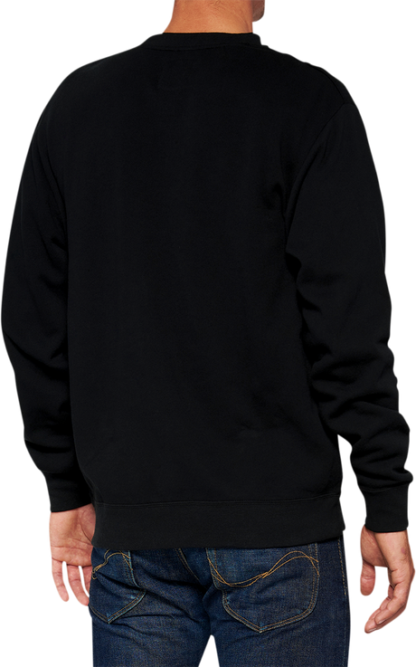 100% Icon Long-Sleeve Fleece Sweatshirt with Screen-Printed Logo - Black - XL - Part No. 20026-00003