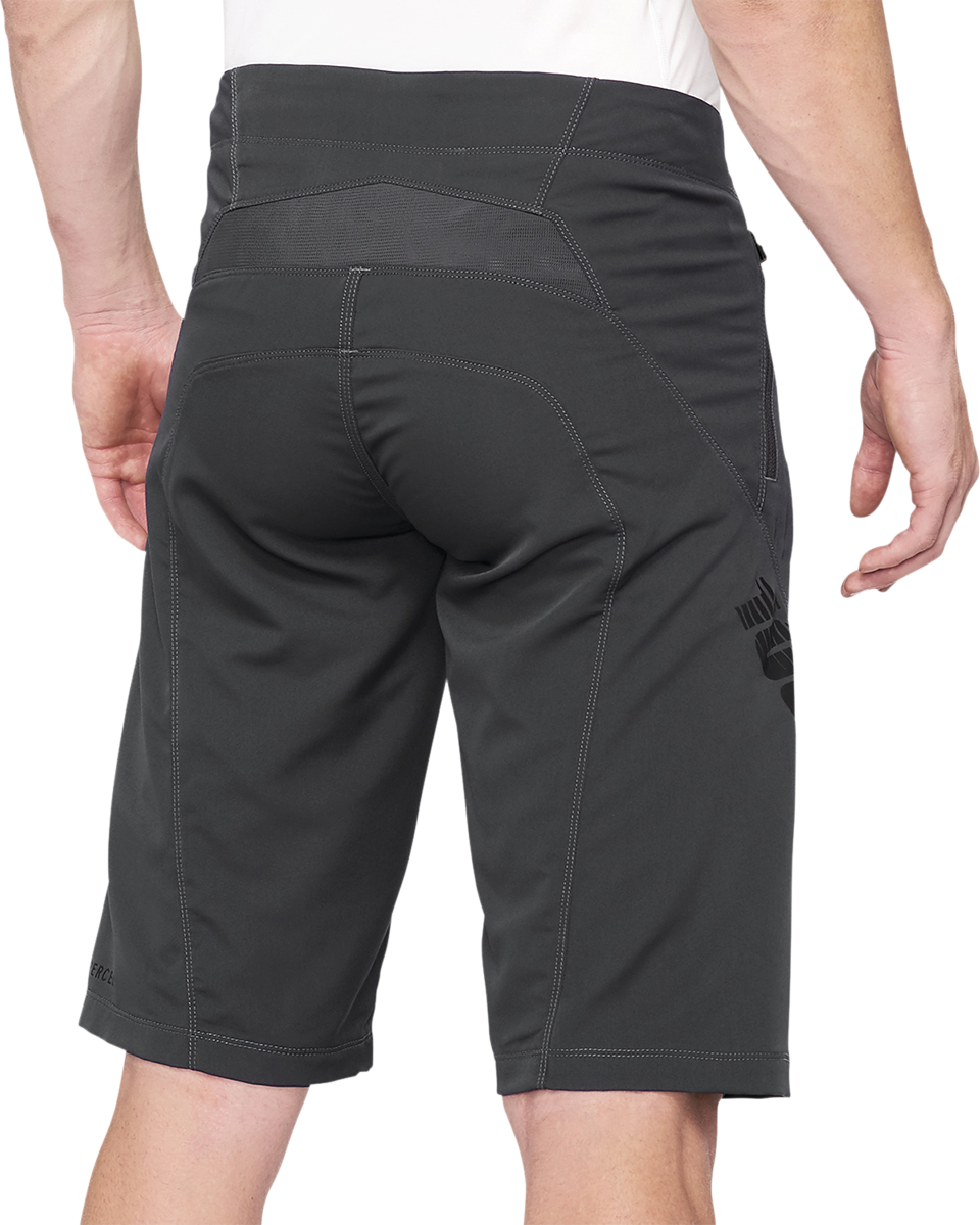100% Airmatic Shorts - Charcoal, US 38 - Lightweight Trail-Ready Performance by 100% (Part #40021-00019)