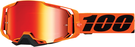 100% Armega Goggle CW2 with Red Mirror Lens - Impact-Resistant, Quick-Change Design for Motocross and ATV