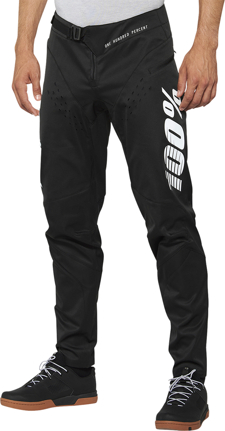 100% R-Core Pants Black US 36 by 100% - Durable DWR Polyester with Ventilation and Adjustable Fit for Mountain Biking