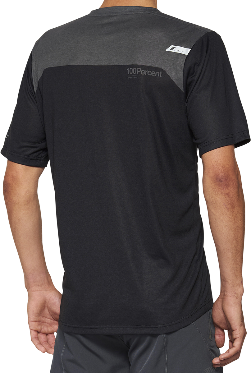 100% Airmatic Short-Sleeve Jersey - Gray/Midnight for Trail and Mountain Biking, Small