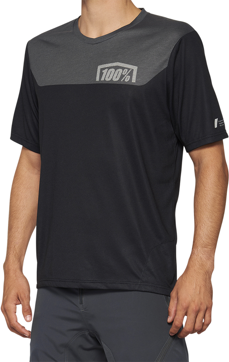100% Airmatic Short-Sleeve Jersey - Gray/Midnight - XL | Trail Riding Comfort and Visibility