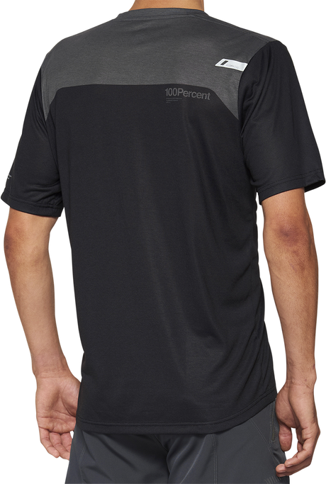 100% Airmatic Short-Sleeve Jersey - Gray/Midnight - XL | Trail Riding Comfort and Visibility