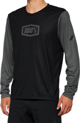 100% Airmatic Long-Sleeve Jersey - Black - Large | Perfect Fit for Mountain Biking & Trail Riding
