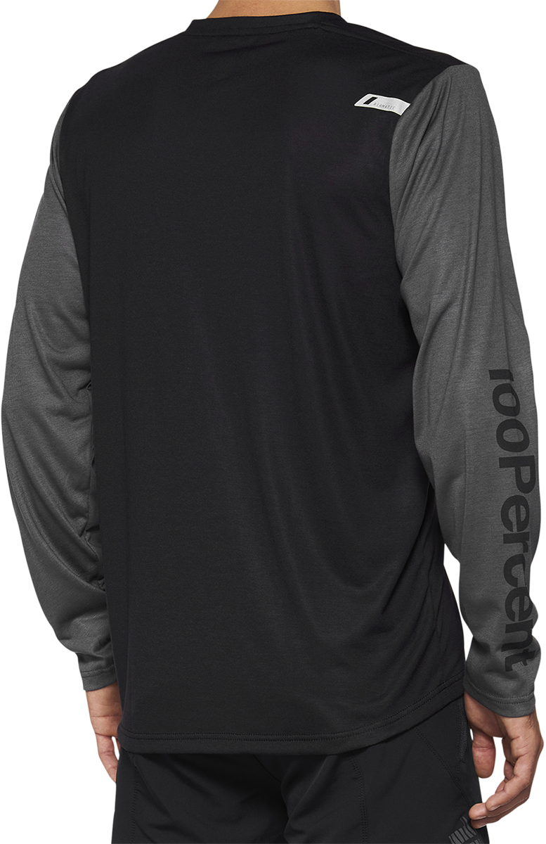100% Airmatic Long-Sleeve Jersey - Black - Large | Perfect Fit for Mountain Biking & Trail Riding