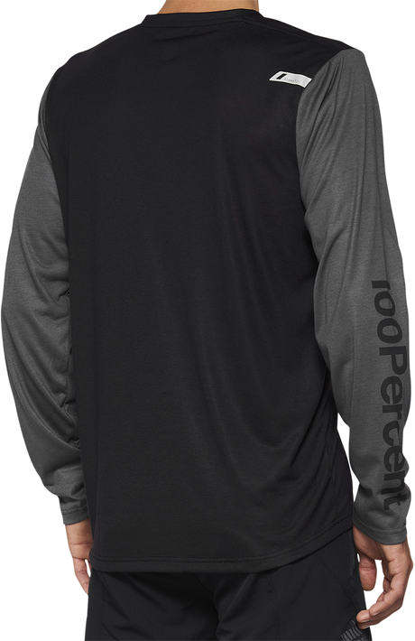 100% Airmatic Long-Sleeve Jersey - Black - Large | Perfect Fit for Mountain Biking & Trail Riding