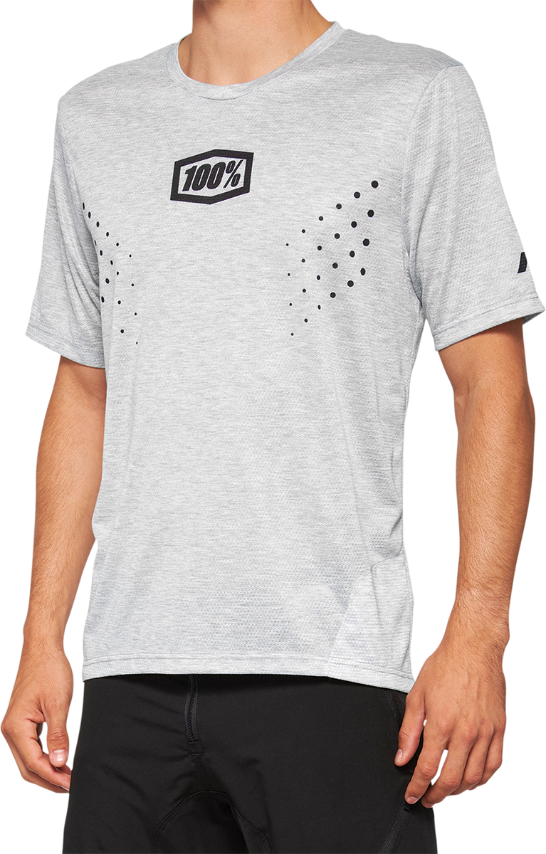 100% Airmatic Mesh Short-Sleeve Jersey for Trail and Off-Road Bikes - Gray - Large (Part No. 40016-00007)
