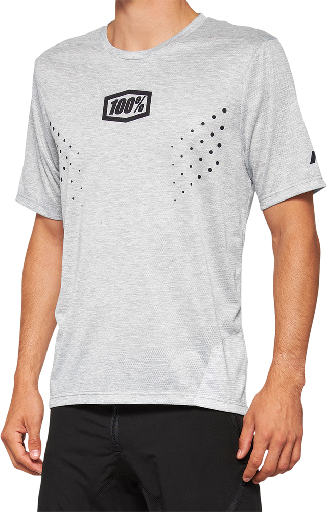100% Airmatic Mesh Short-Sleeve Jersey for Trail and Off-Road Bikes - Gray - Large (Part No. 40016-00007)