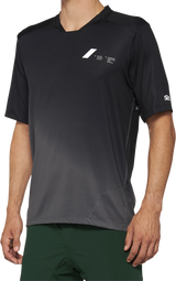 100% Celium Short-Sleeve Jersey for Mountain Biking - Black/Charcoal (Size Large) - Part 40011-00002