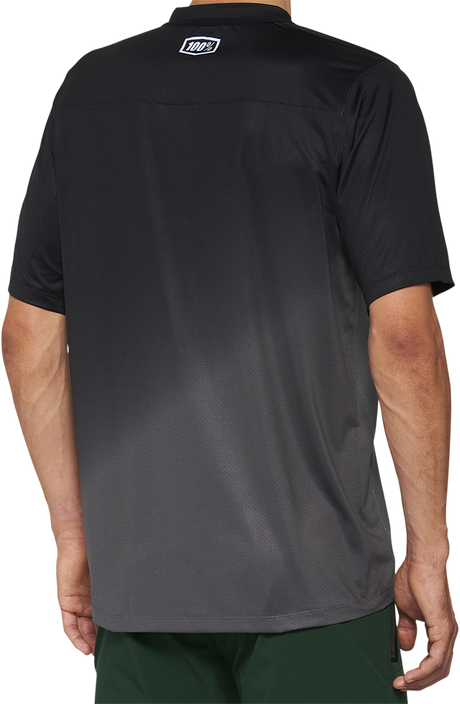 100% Celium Short-Sleeve Jersey for Mountain Biking - Black/Charcoal (Size Large) - Part 40011-00002