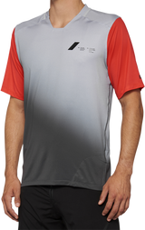 100% Celium Short-Sleeve Jersey for Mountain Biking, Gray/Racer Red, XL - Part 40011-00013