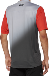 100% Celium Short-Sleeve Jersey for Mountain Biking - Gray/Racer Red - Medium, Fits Most Mountain Bikes