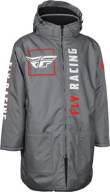 Fly Racing Pit Coat Grey/Red for Motocross and Off-Road Vehicles