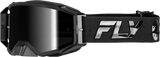 Fly Racing Zone Pro Goggle Black/Black with Black Mirror Smoke Lens for ATV and Motorcycle