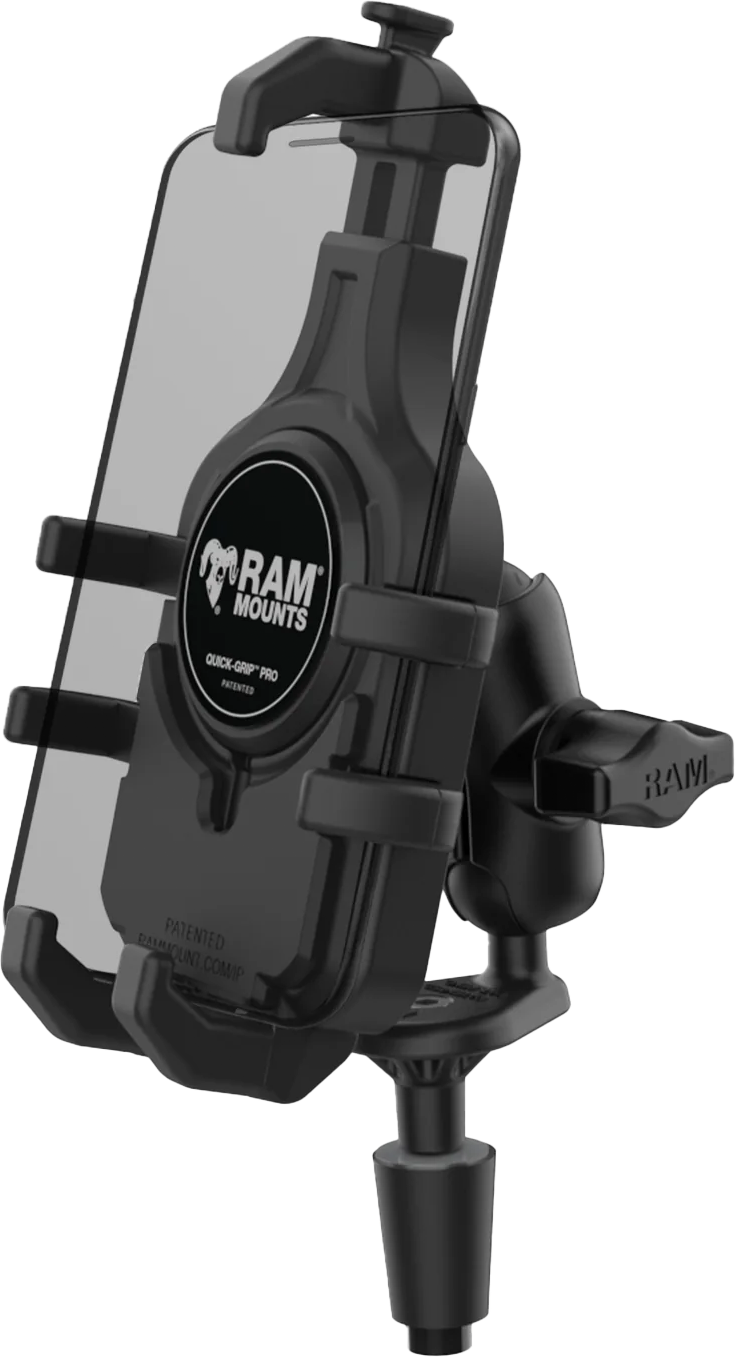 RAM Quick Grip Pro Fork Stem Phone Mount | Compatible with Most Bikes and Motorcycles, 1.27 x 1.78 x 9.53 Inches