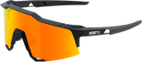 100% Speedcraft Sunglasses - Soft Tact Black with HiPER Red Multilayer Mirror Lens for Motorcycle and Cycling Enthusiasts