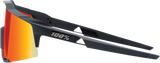 100% Speedcraft Sunglasses - Soft Tact Black with HiPER Red Multilayer Mirror Lens for Motorcycle and Cycling Enthusiasts