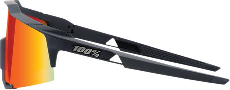 100% Speedcraft Sunglasses - Soft Tact Black with HiPER Red Multilayer Mirror Lens for Motorcycle and Cycling Enthusiasts