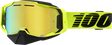100% Armega Snow Goggle - Nuclear Citrus with Gold Mirror Lens, Fits Snowmobile and Ski Helmets