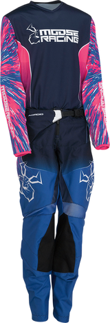 MOOSE OFFROAD Youth Agroid Pants - Pink/Blue - US 28 2903-2266