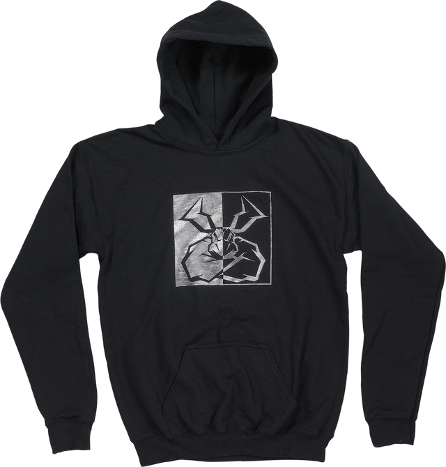 Moose Offroad Youth Split Personality Hoodie - Black, Size Small - Comfortable 50/50 Cotton-Poly Blend with Front Pocket and Graphic Print