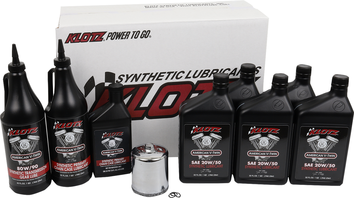 KLOTZ OIL Premium Oil Change Kit - '84-'99 Evolution Big Twin KH-106