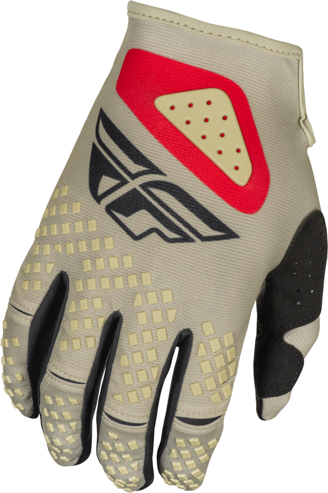 Fly Racing Youth Kinetic Sym Gloves - Light Grey/Red/Black for Offroad Motorcycles, Youth Large