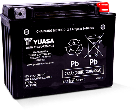 Yuasa YTX24HL Maintenance Free AGM 12-Volt Battery