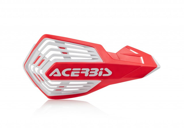 Acerbis X-Force Handguard - Red/White for Off-Road Motorcycles with Universal Mounting Kit