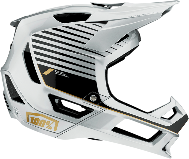 100% Trajecta Helmet with Fidlock - Ranelagh Silver Large Enduro & All Mountain Bike Helmet