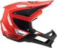 100% Trajecta Helmet with Fidlock & Chin Bar Integration - Medium, Fluo Red for Enduro & All Mountain Bikes