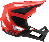 100% Trajecta Helmet with Fidlock & Chin Bar Integration - Medium, Fluo Red for Enduro & All Mountain Bikes