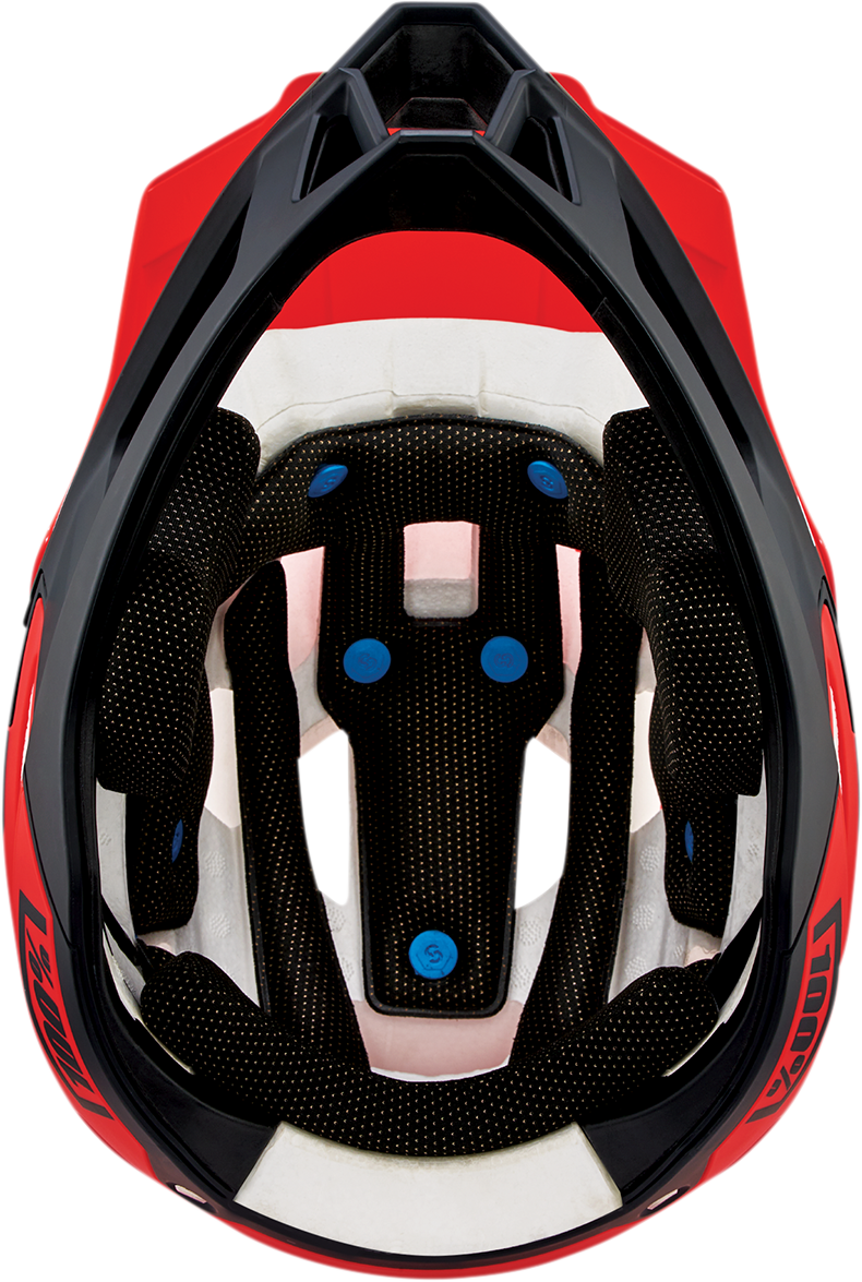 100% Trajecta Helmet - Fidlock Magnetic Snap Buckle, Cargo Fluo Red, Large - Enduro & All Mountain Fit