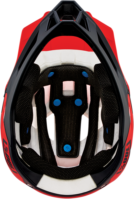 100% Trajecta Helmet - Fidlock Magnetic Snap Buckle, Cargo Fluo Red, Large - Enduro & All Mountain Fit