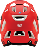 100% Trajecta Helmet with Fidlock & Chin Bar Integration - Medium, Fluo Red for Enduro & All Mountain Bikes