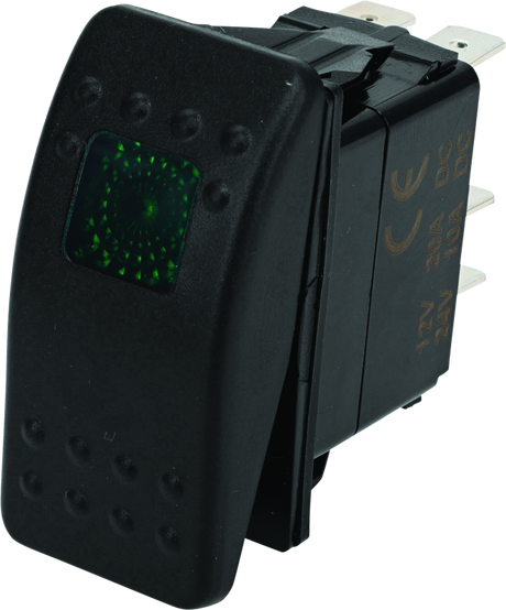 DragonFire Racing Lighted On/Off Rocker Switch with Green LED Backlight - Part #520983